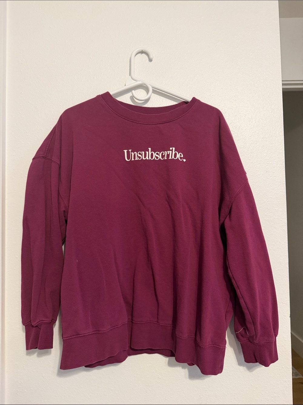 Old Navy Unsubscribe Crewneck Sweatshirt - Berry